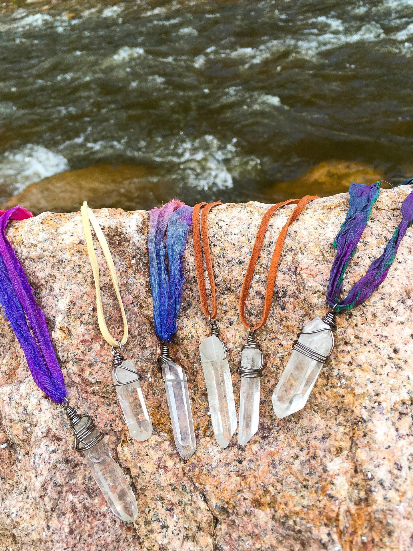 X Large Quartz Point Necklace