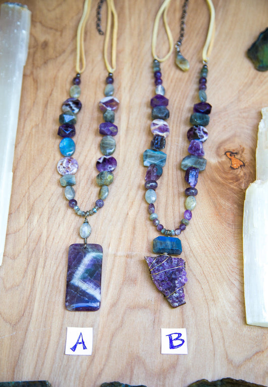 Amethyst Labradorite Necklace
