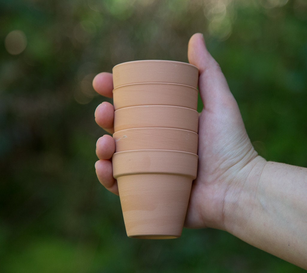 Small Plant Hanger with Terra Cotta Pots