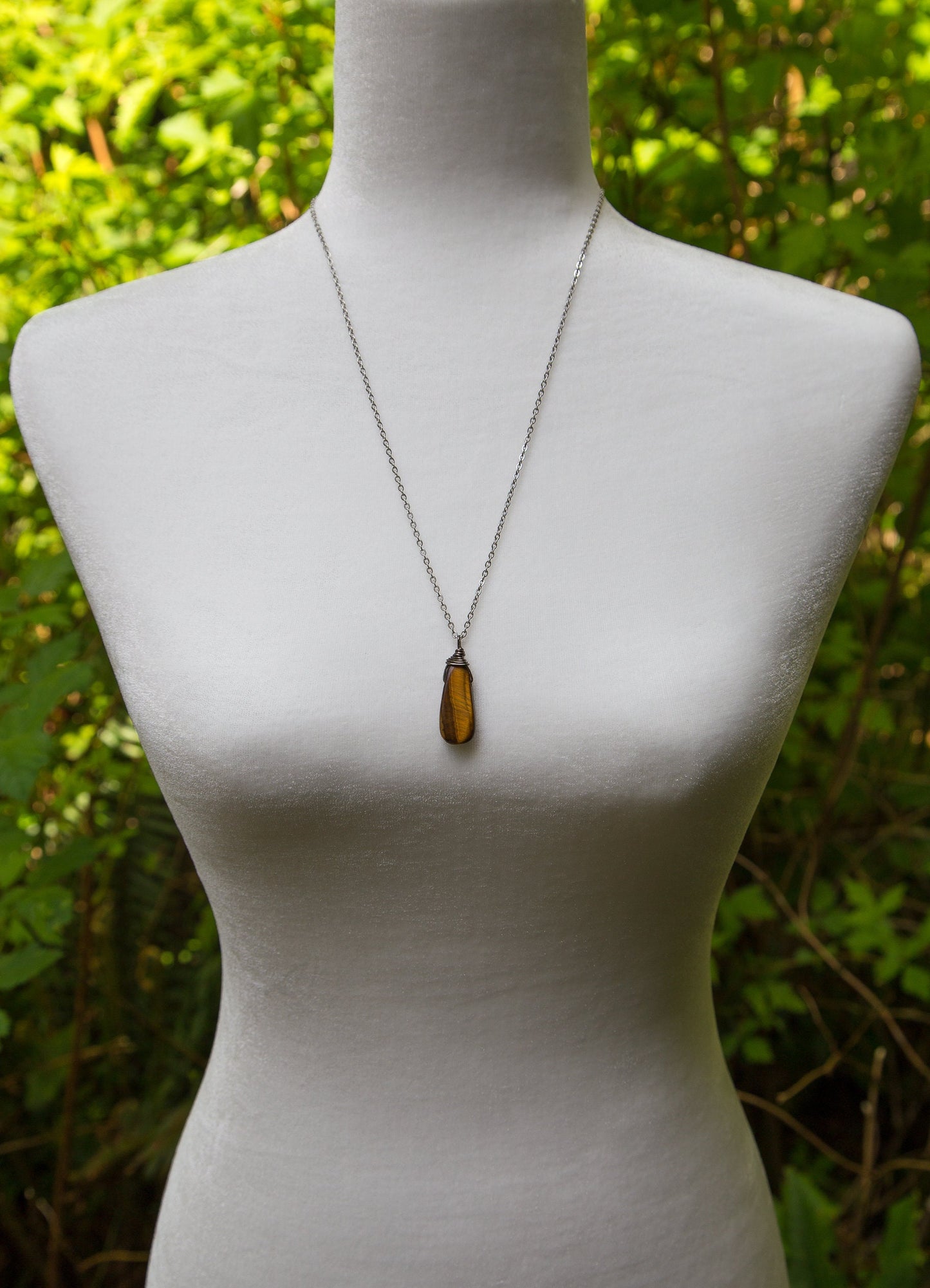 Tiger's Eye Tear Drop Necklace