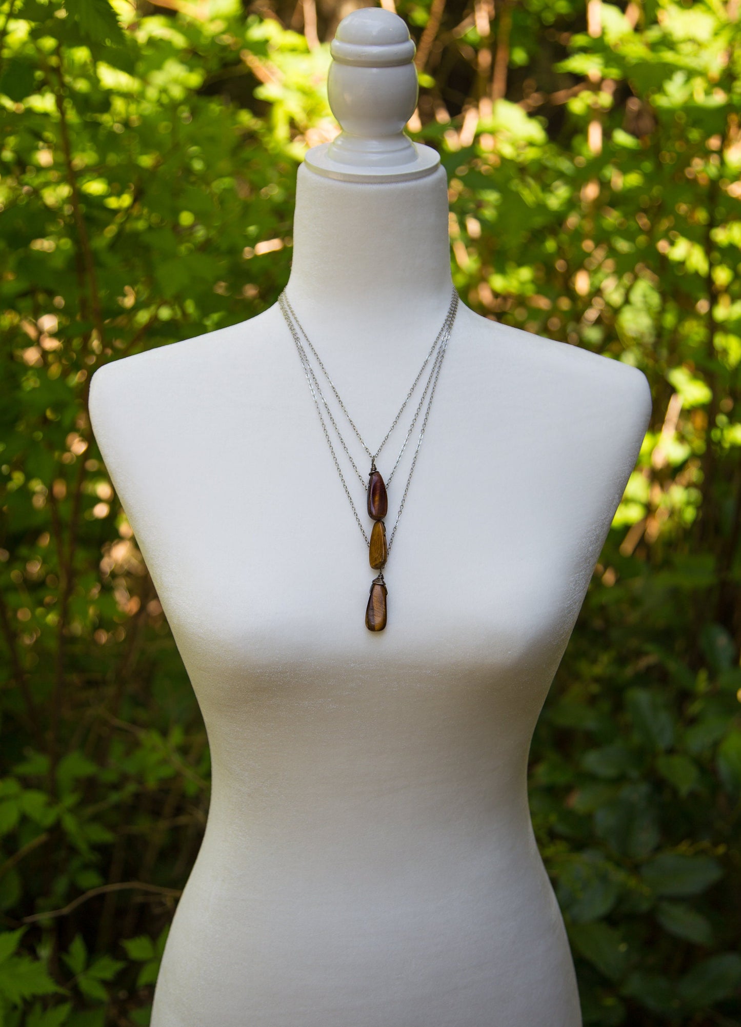 Tiger's Eye Tear Drop Necklace