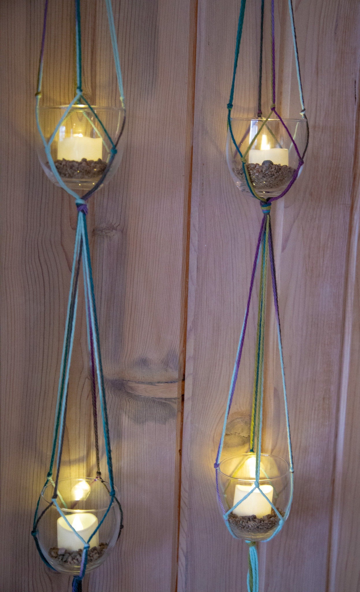 2 Piece Double Plant Hanger | Tea Light Candle Holder