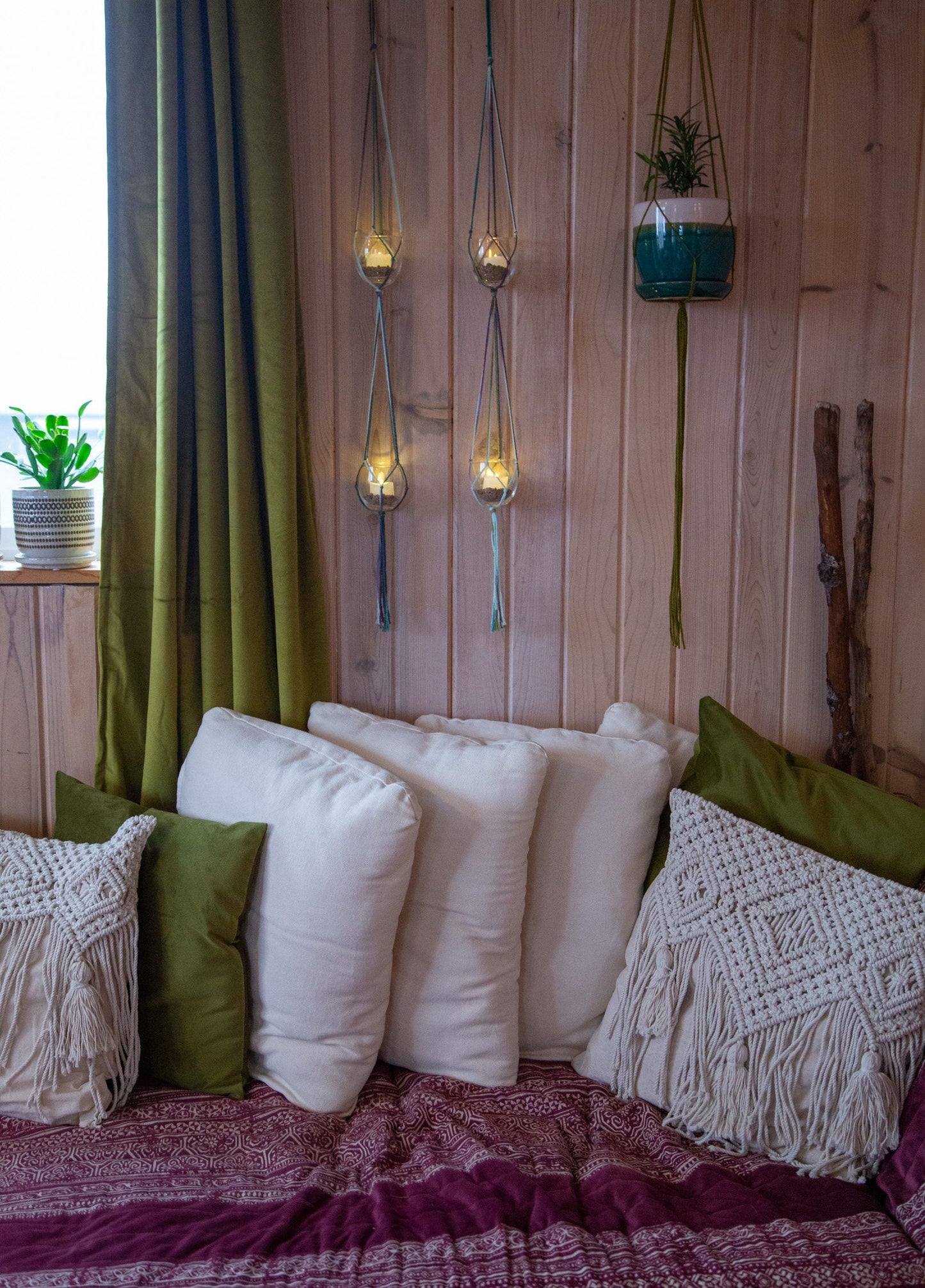 2 Piece Double Plant Hanger | Tea Light Candle Holder