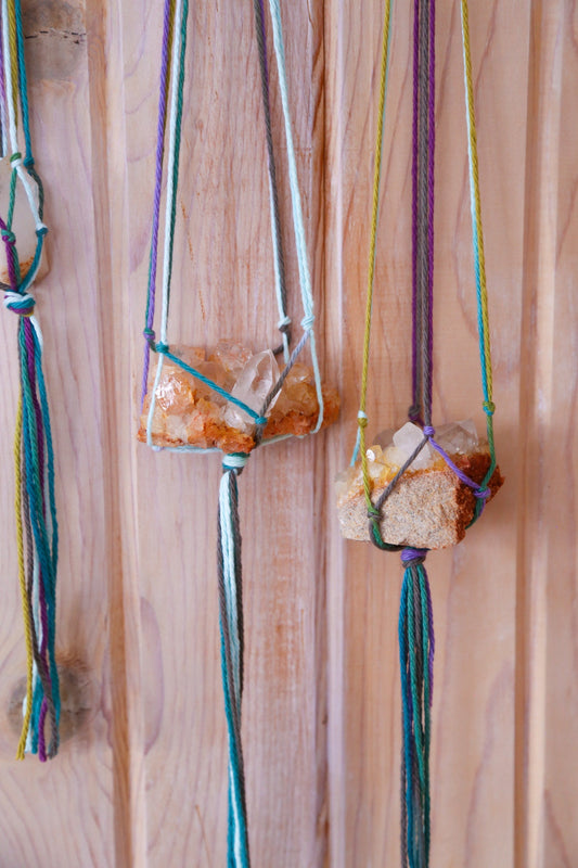 quartz crystal cluster with hanger