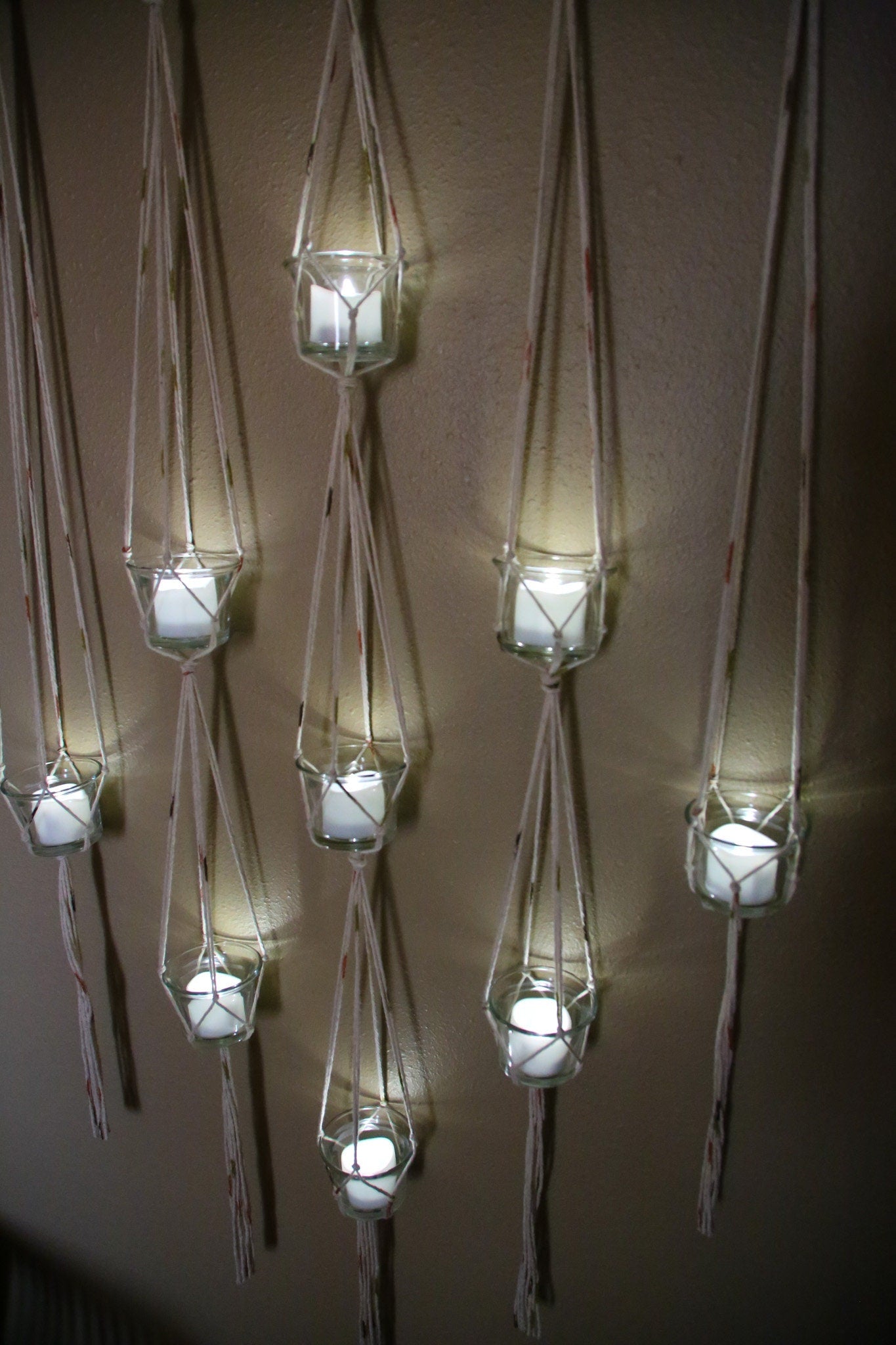 9 piece diamond shape candle holder large driftwood wall hanging