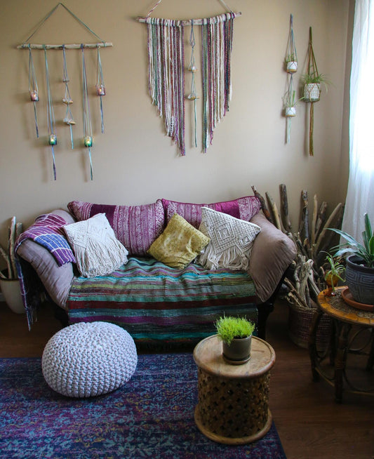 Large Quartz crystal rainbow fiber driftwood wall hanging