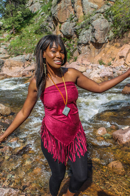 Agate Slice Necklace with Sari Silk