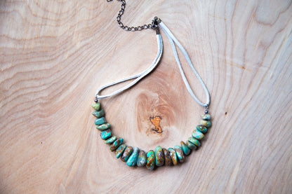 Turquoise Necklace / Unisex Jewelry / Turquoise Jewelry / Mens Turquoise Necklace / Festival Jewelry / Chunky Beaded Gemstone Necklace