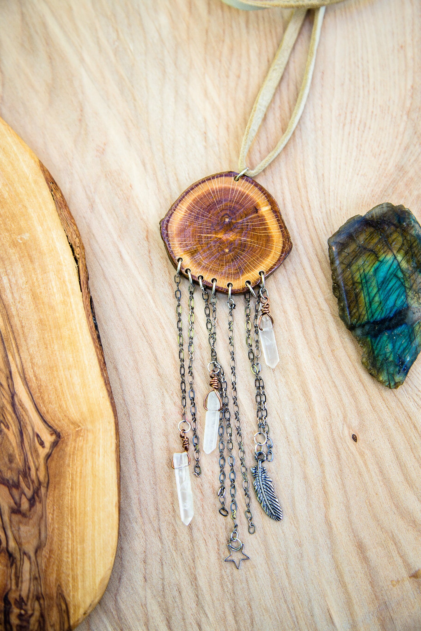 Dreamcatcher Woodslice Necklace
