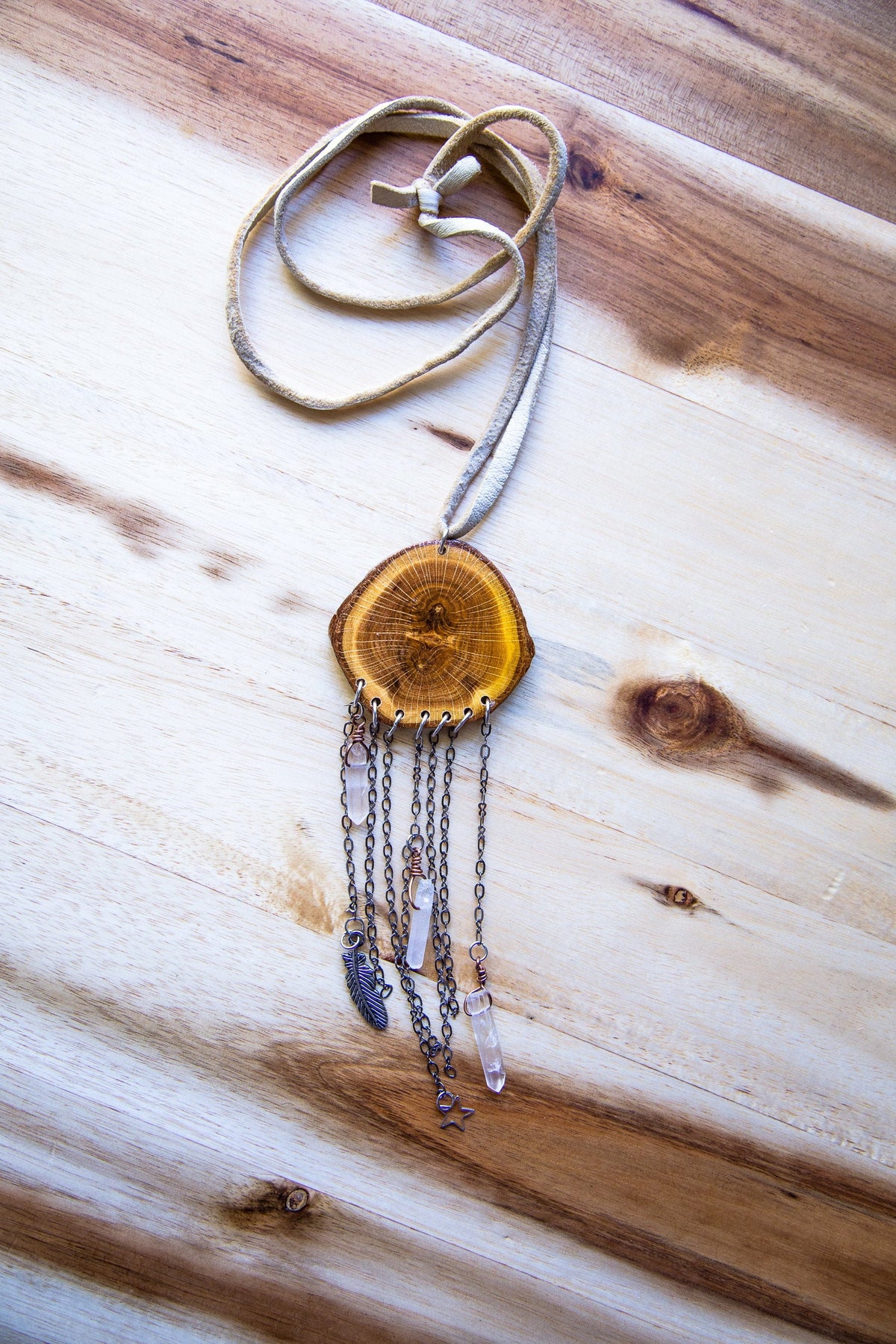Dreamcatcher Woodslice Necklace