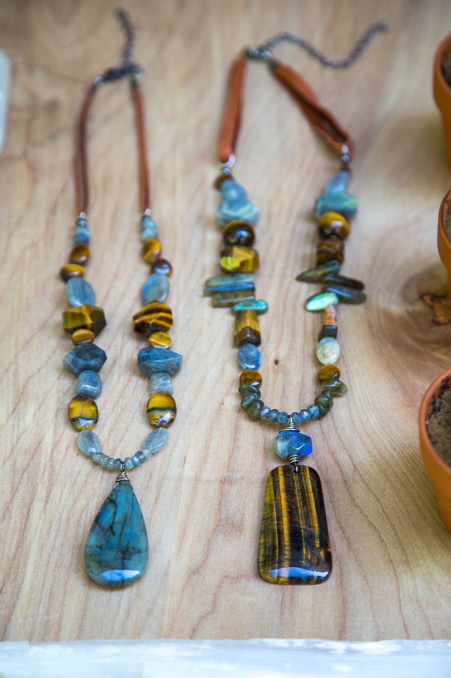 Labradorite Tiger's Eye Boho Festival Necklace