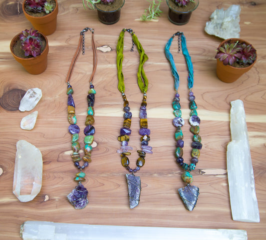 Amethyst Necklace | Gemstone Beaded Necklace
