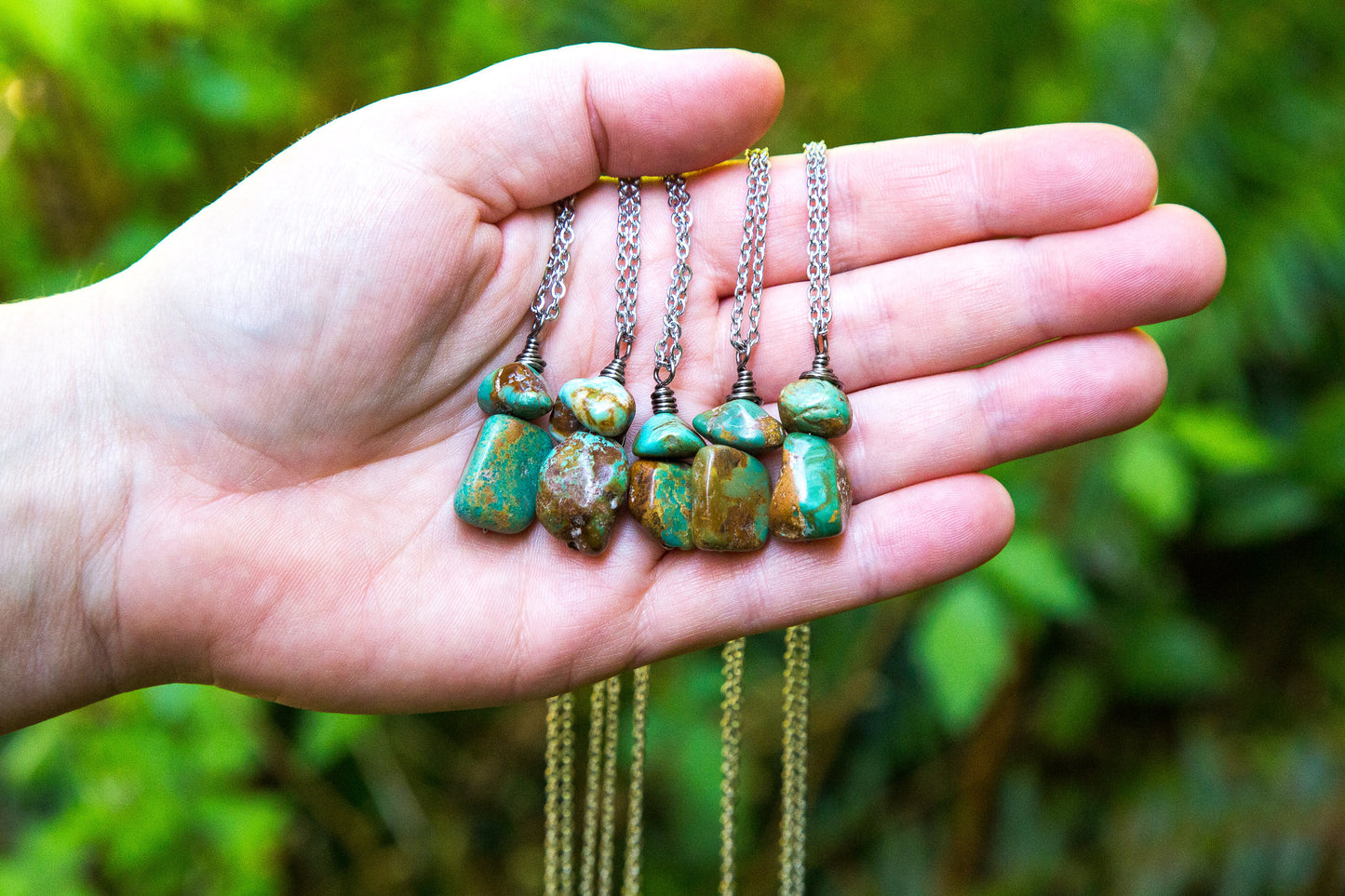 Turquoise Necklace / Turquoise Minimilist Necklace / Minimilist Jewelry / Simple Necklace / Mushroom Necklace / Small Turquoise Necklace
