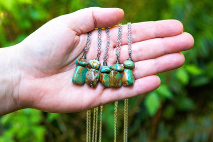 Turquoise Necklace / Turquoise Minimilist Necklace / Minimilist Jewelry / Simple Necklace / Mushroom Necklace / Small Turquoise Necklace