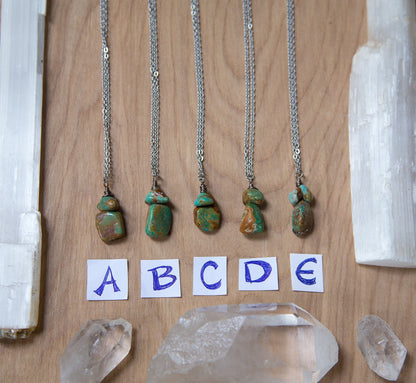 Turquoise Necklace / Turquoise Minimilist Necklace / Minimilist Jewelry / Simple Necklace / Mushroom Necklace / Small Turquoise Necklace