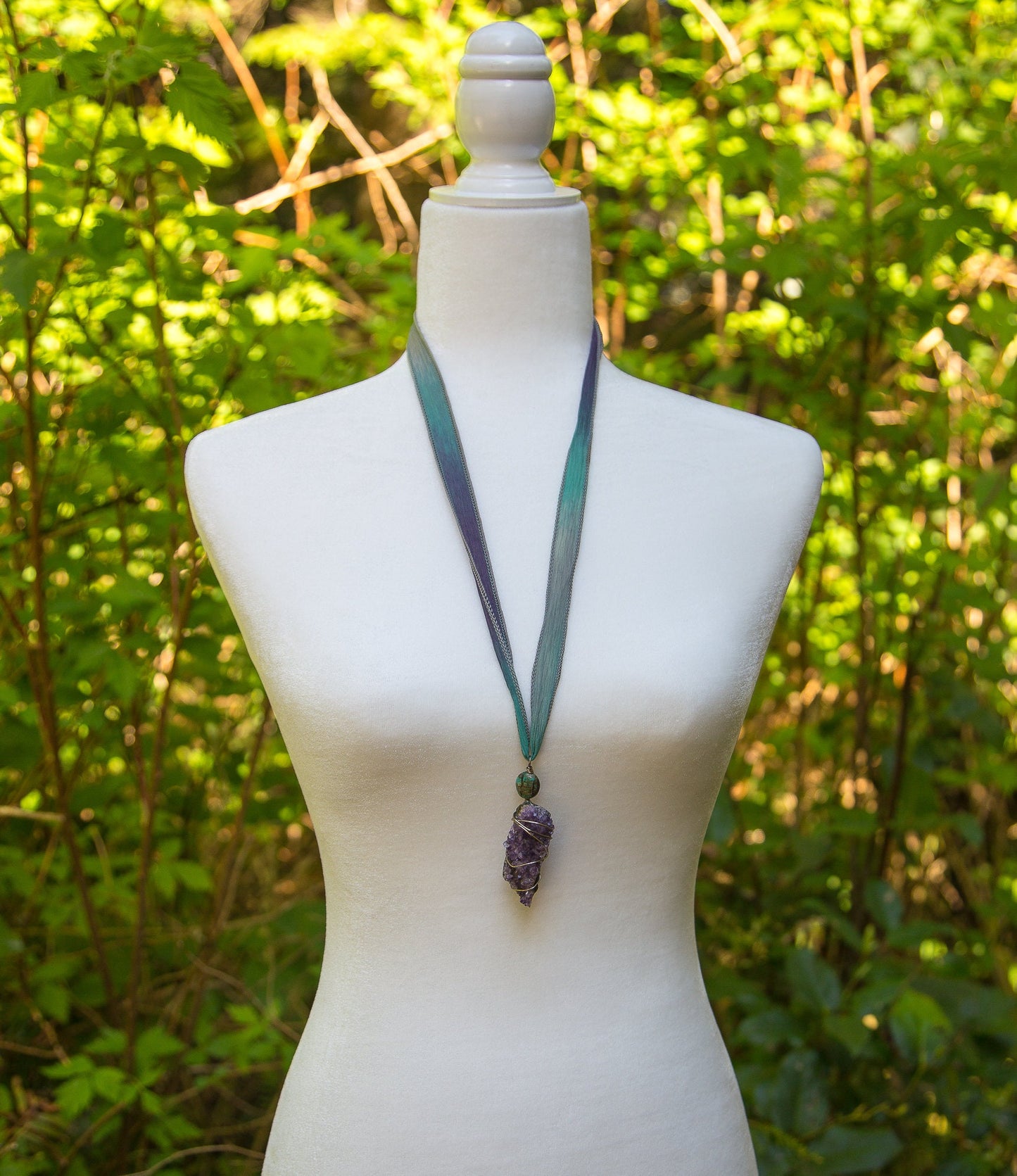 Amethyst Geode Necklace / Amethyst Necklace / Amethyst Cluster Necklace / Long Amethyst Necklace / Boho Amethyst Necklace / Amethyst Geode