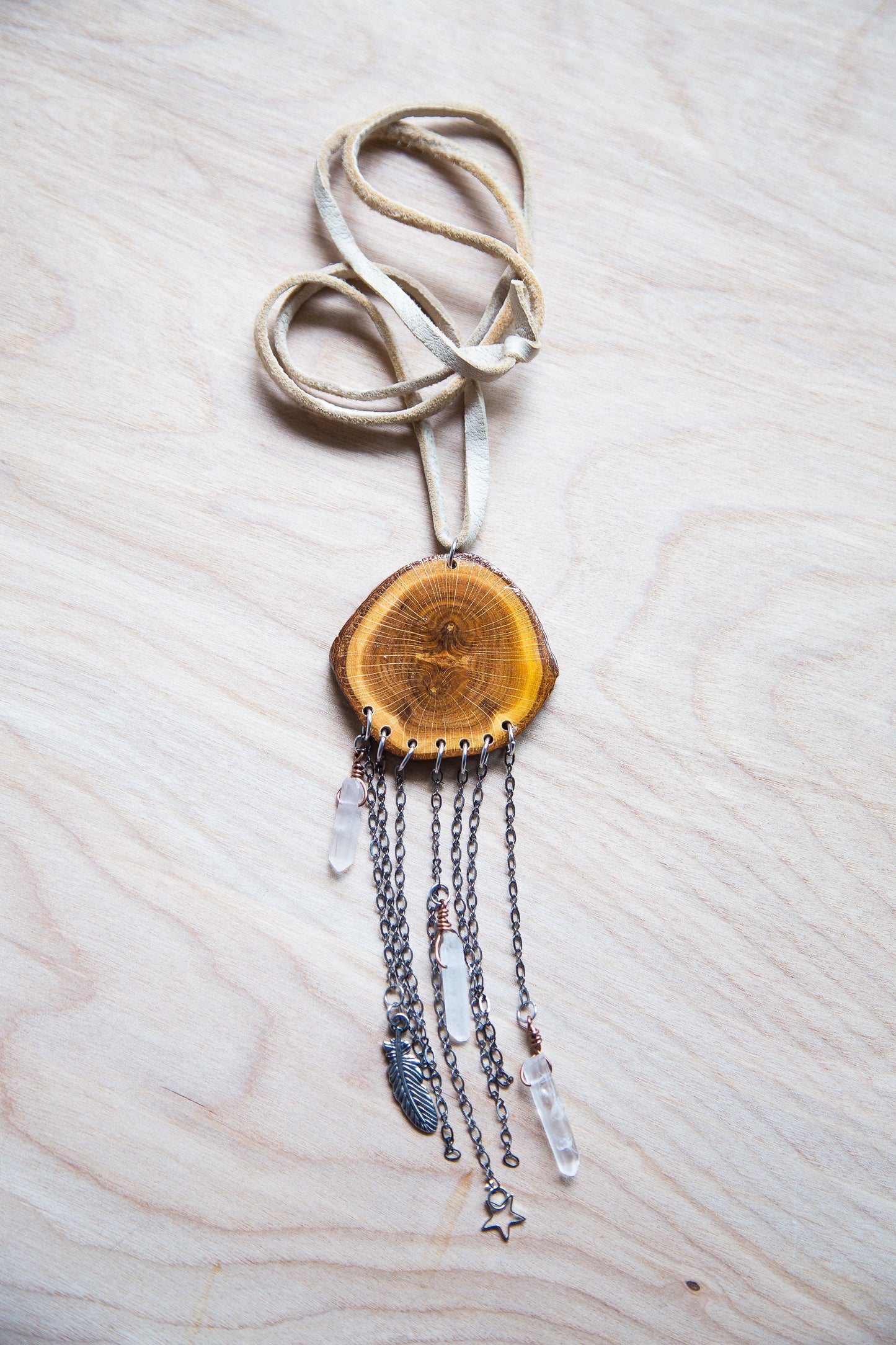 Dreamcatcher Woodslice Necklace
