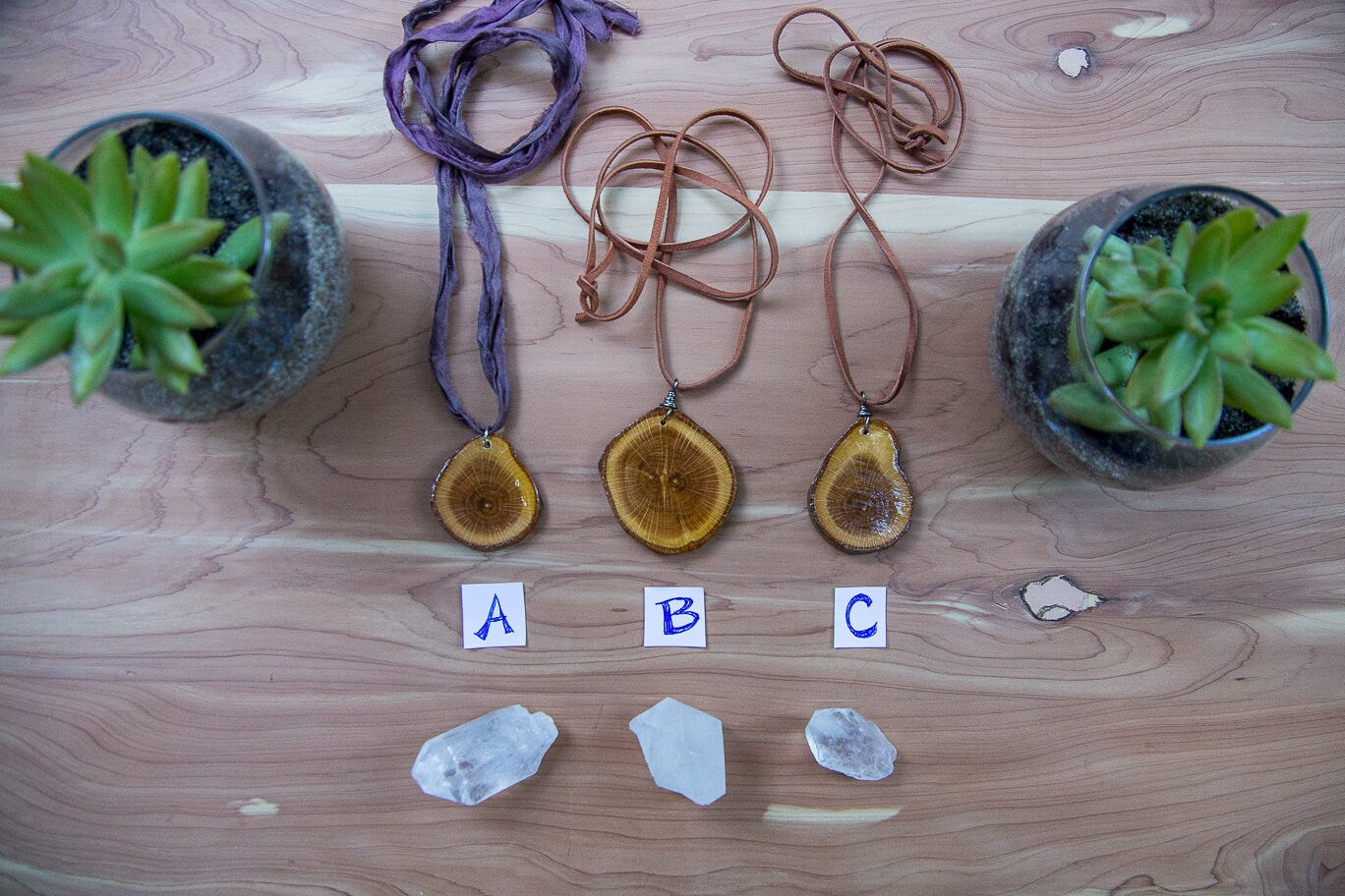 Wood Slice Necklace/ Wood Necklace/ Wood Slice Jewelry/ Wood Jewelry/ Handcrafted Wood Necklace/ Earth Jewelry/ Boho Necklace