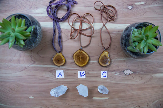 Wood Slice Necklace/ Wood Necklace/ Wood Slice Jewelry/ Wood Jewelry/ Handcrafted Wood Necklace/ Earth Jewelry/ Boho Necklace