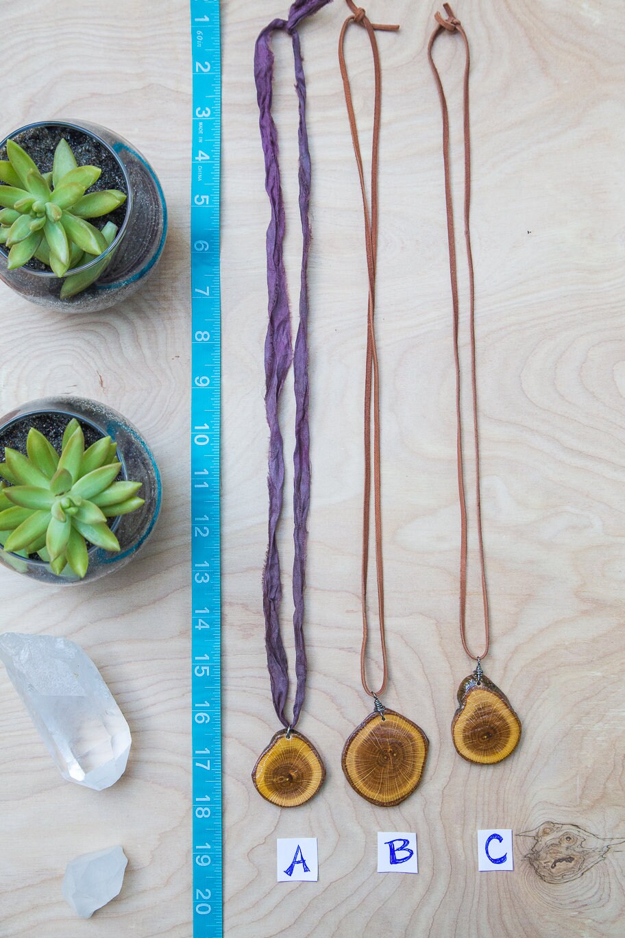 Wood Slice Necklace/ Wood Necklace/ Wood Slice Jewelry/ Wood Jewelry/ Handcrafted Wood Necklace/ Earth Jewelry/ Boho Necklace