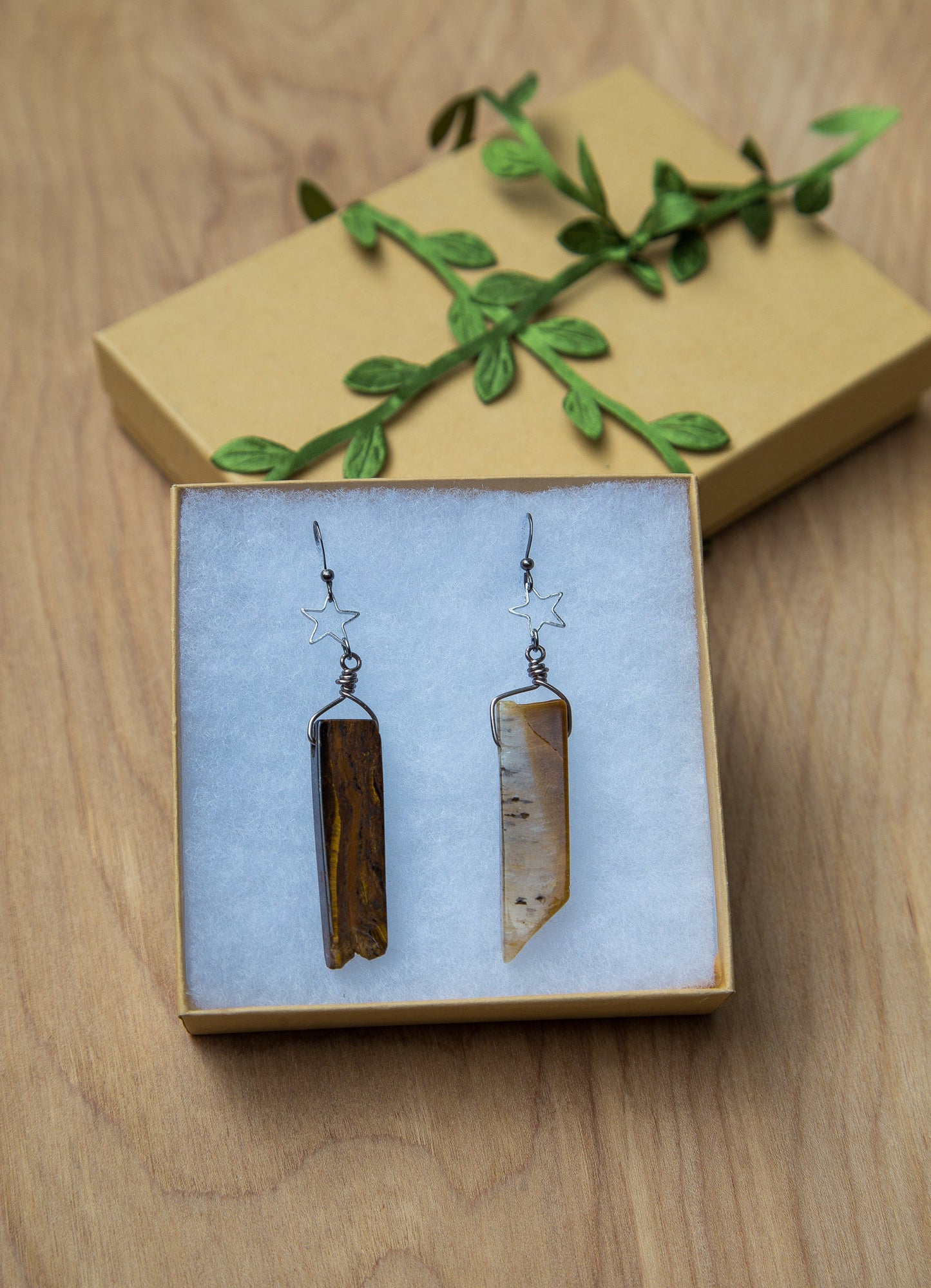 Simple Piano Key Gemstone Earrings