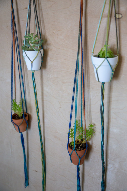 2 Piece Plant Hanger with Pots / Double Planter / Plant Hanger / Planter / Airplant Hanger / Succulent Holder / Airplant Holder