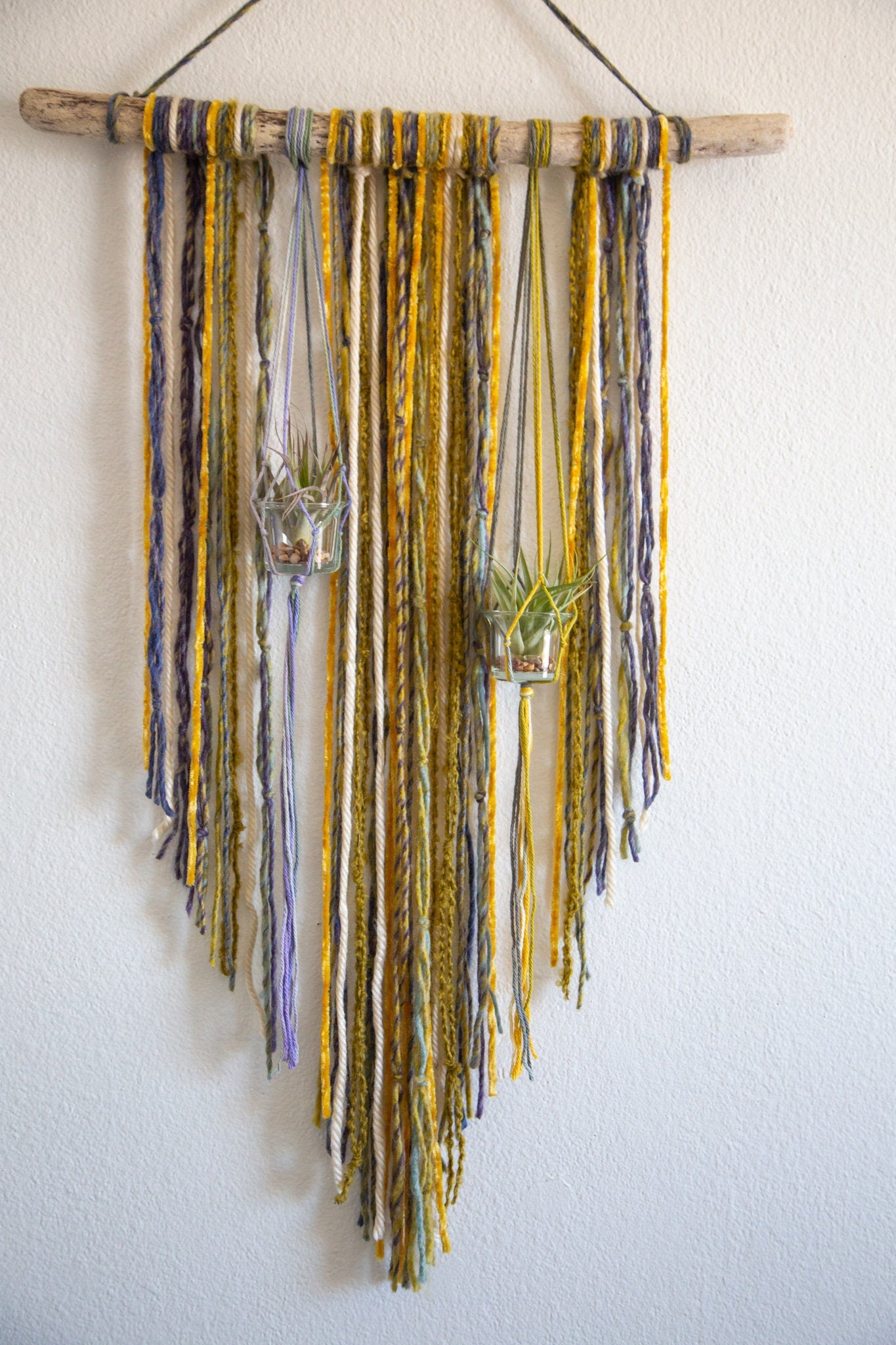 Wall Hanging / Plant Hanger / Hanging Plant Art / Fiber Art / Wall Decor / Earth Elements Art / Plant Art / Boho Wall Decor / Earth Art