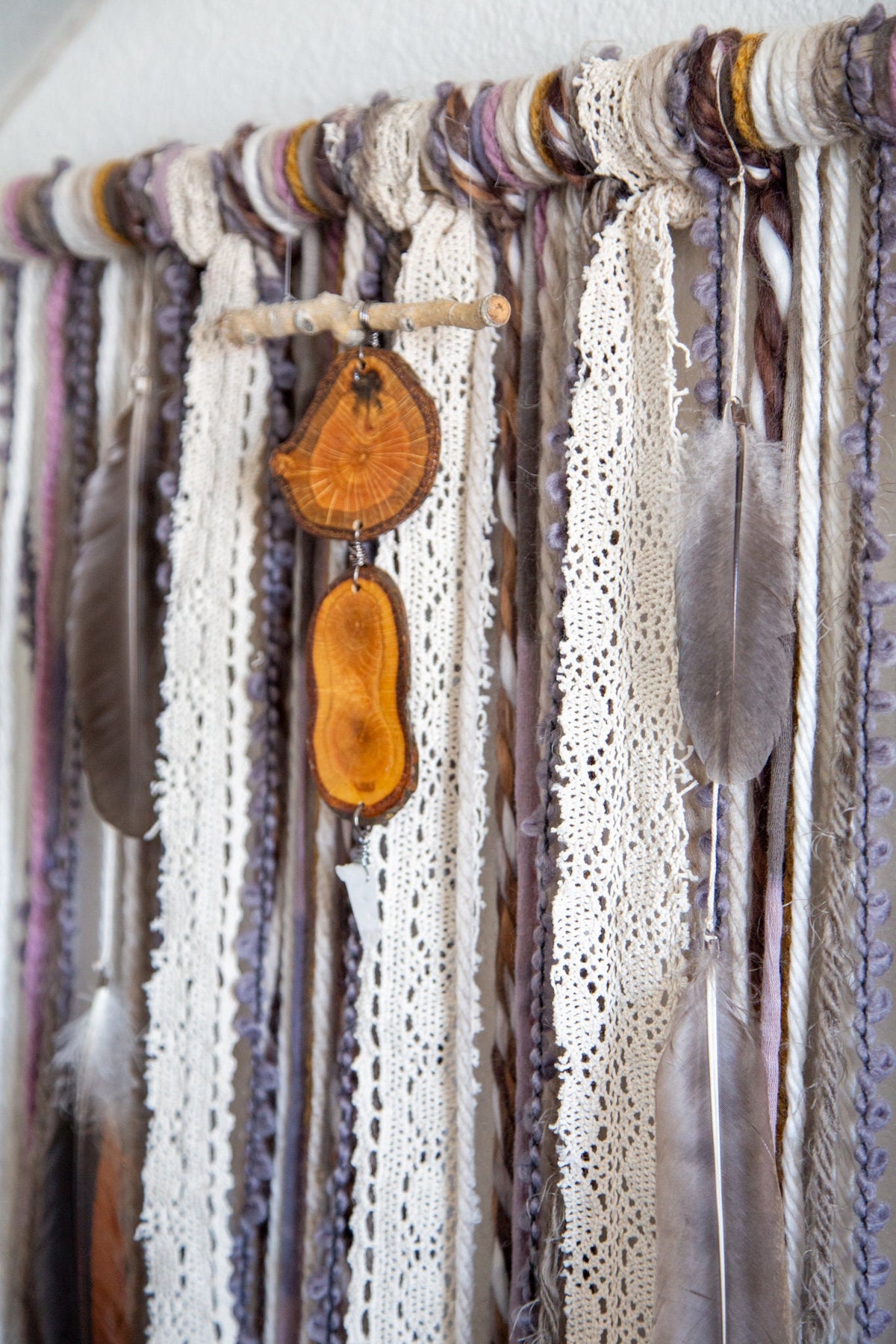 Wood Slice & Quartz Wall Hanging