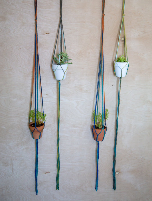 2 Piece Plant Hanger with Pots / Double Planter / Plant Hanger / Planter / Airplant Hanger / Succulent Holder / Airplant Holder
