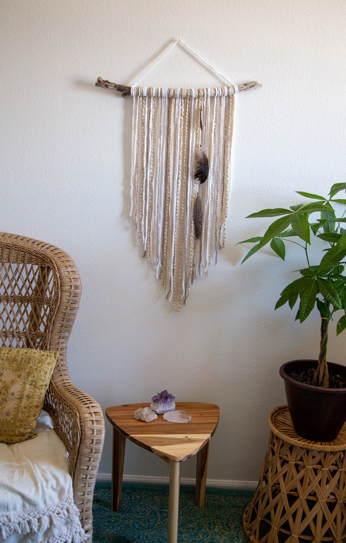 White Feather Wall Hanging