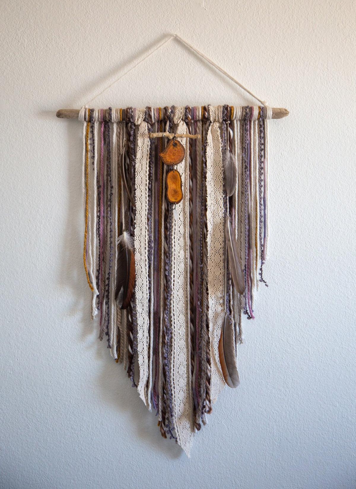 Wood Slice & Quartz Wall Hanging