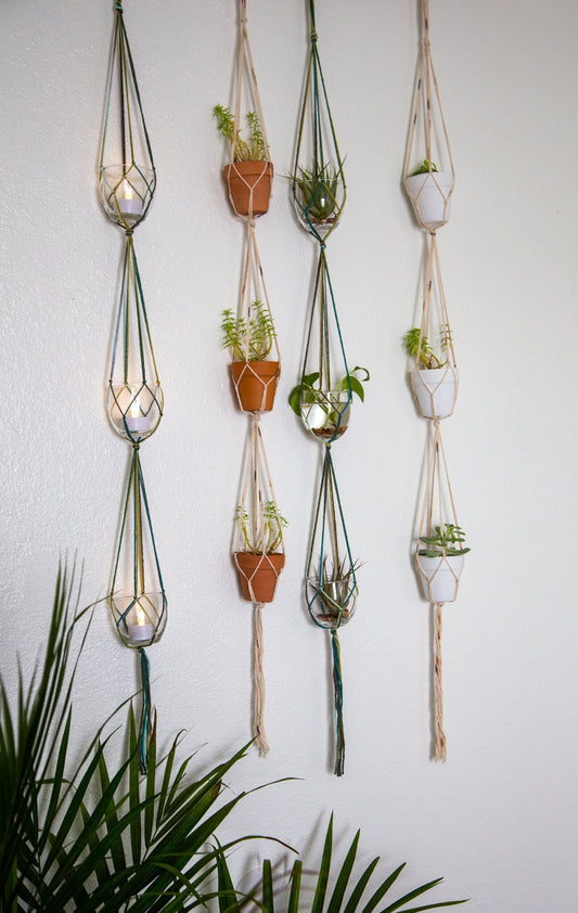 Triple Plant Hanger / Plant Hanger / Small Plant Hanger / Airplant Hanger / Succulent Hanger / Airplant Holder / Hanging Planter /