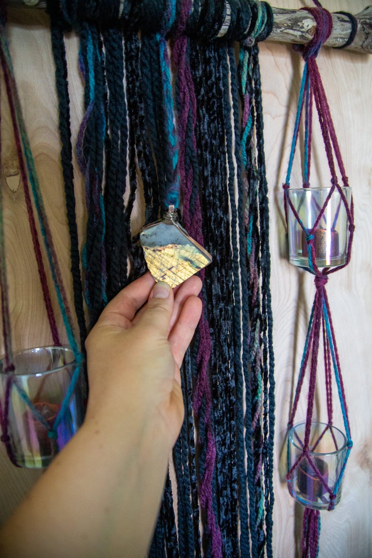 Labradorite Fiber Wall Hanging