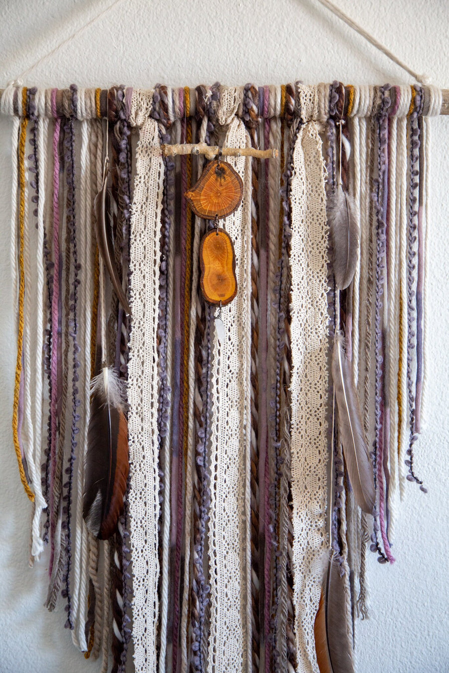 Wood Slice & Quartz Wall Hanging