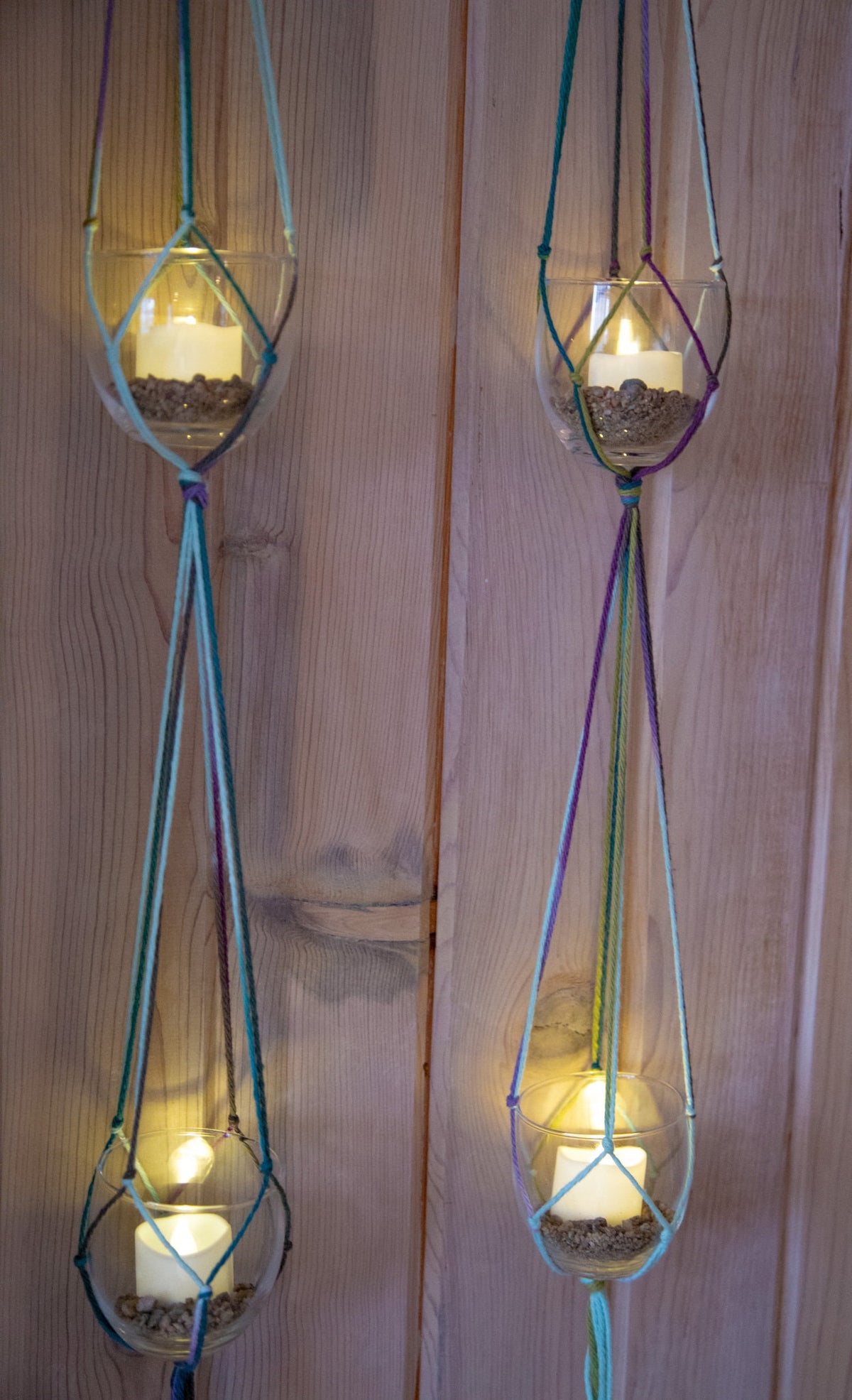 2 Piece Double Plant Hanger | Tea Light Candle Holder