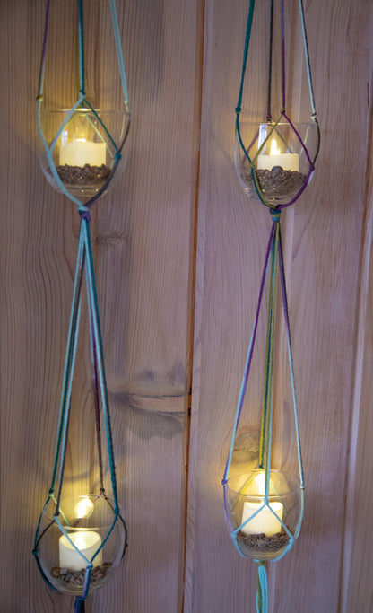 2 Piece Double Plant Hanger | Tea Light Candle Holder