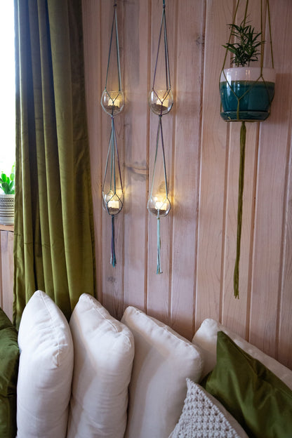 2 Piece Double Plant Hanger | Tea Light Candle Holder