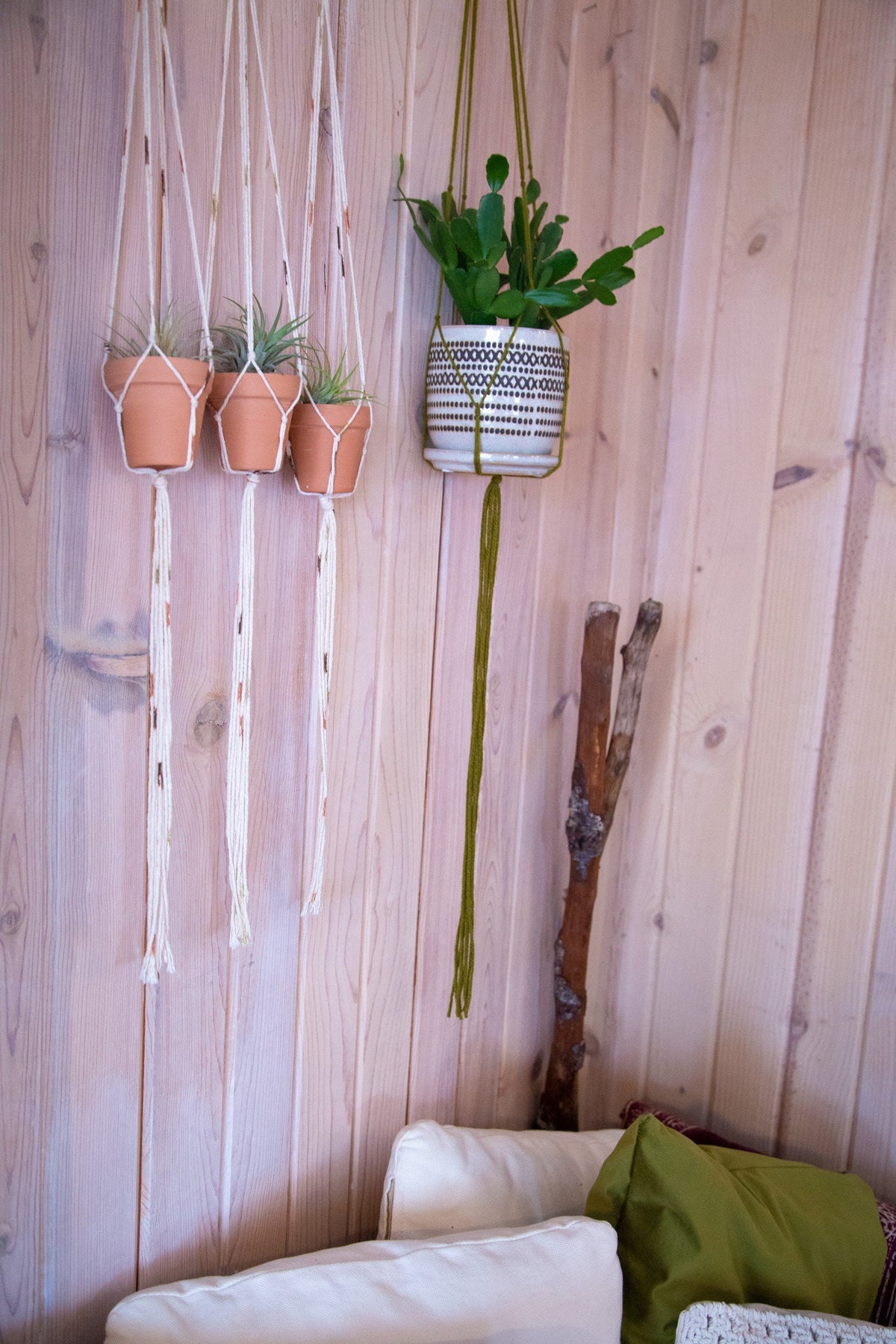 Beige Plant Hangers — Set of Three