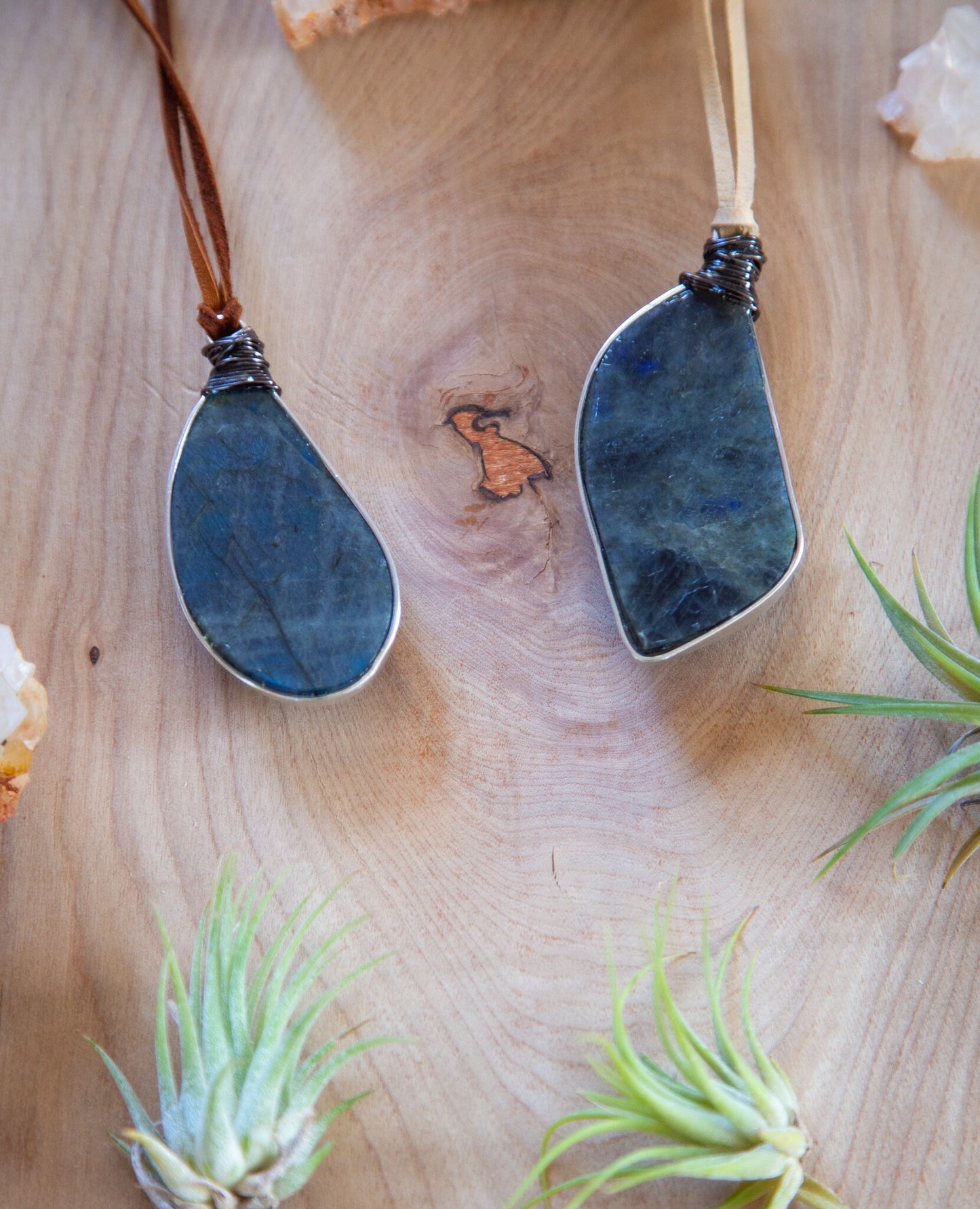 Giant Labradorite Necklace On Leather