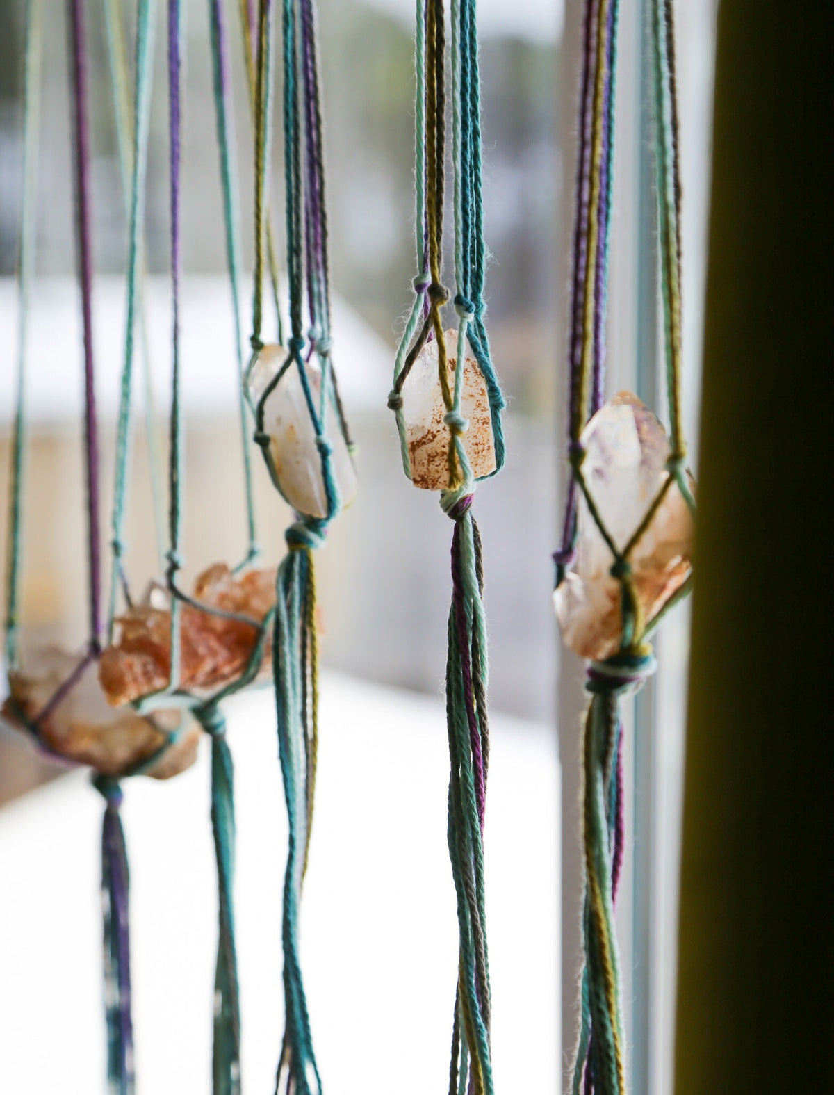 quartz crystal with hanger / mount ida arkansas quartz crystal / american quartz / window hanging decor / gemstones / earth home decor