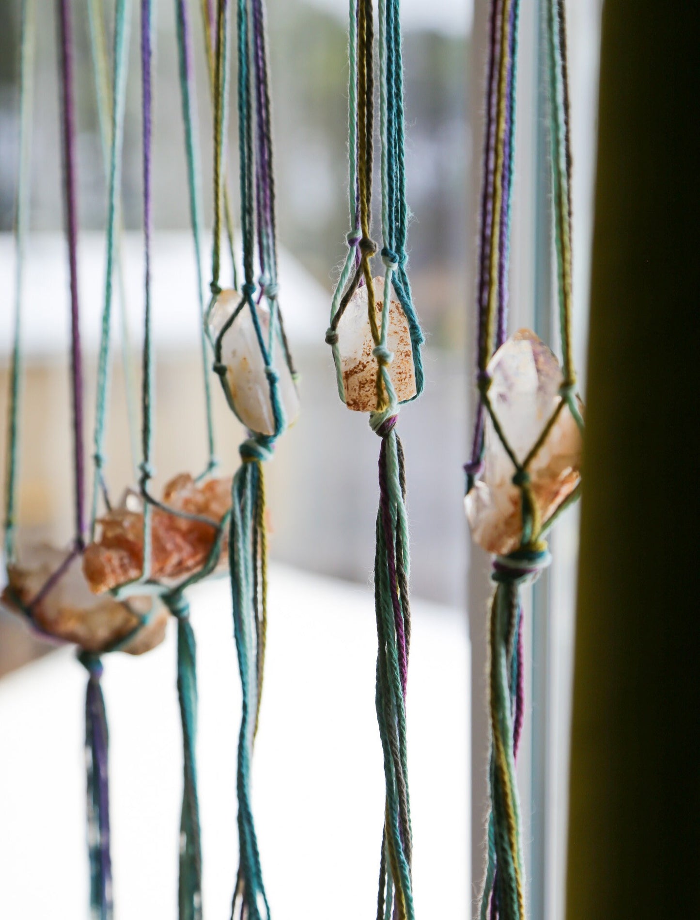 quartz crystal with hanger / mount ida arkansas quartz crystal / american quartz / window hanging decor / gemstones / earth home decor