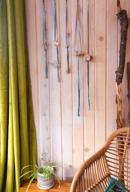 quartz crystal with hanger / mount ida arkansas quartz crystal / american quartz / window hanging decor / gemstones / earth home decor