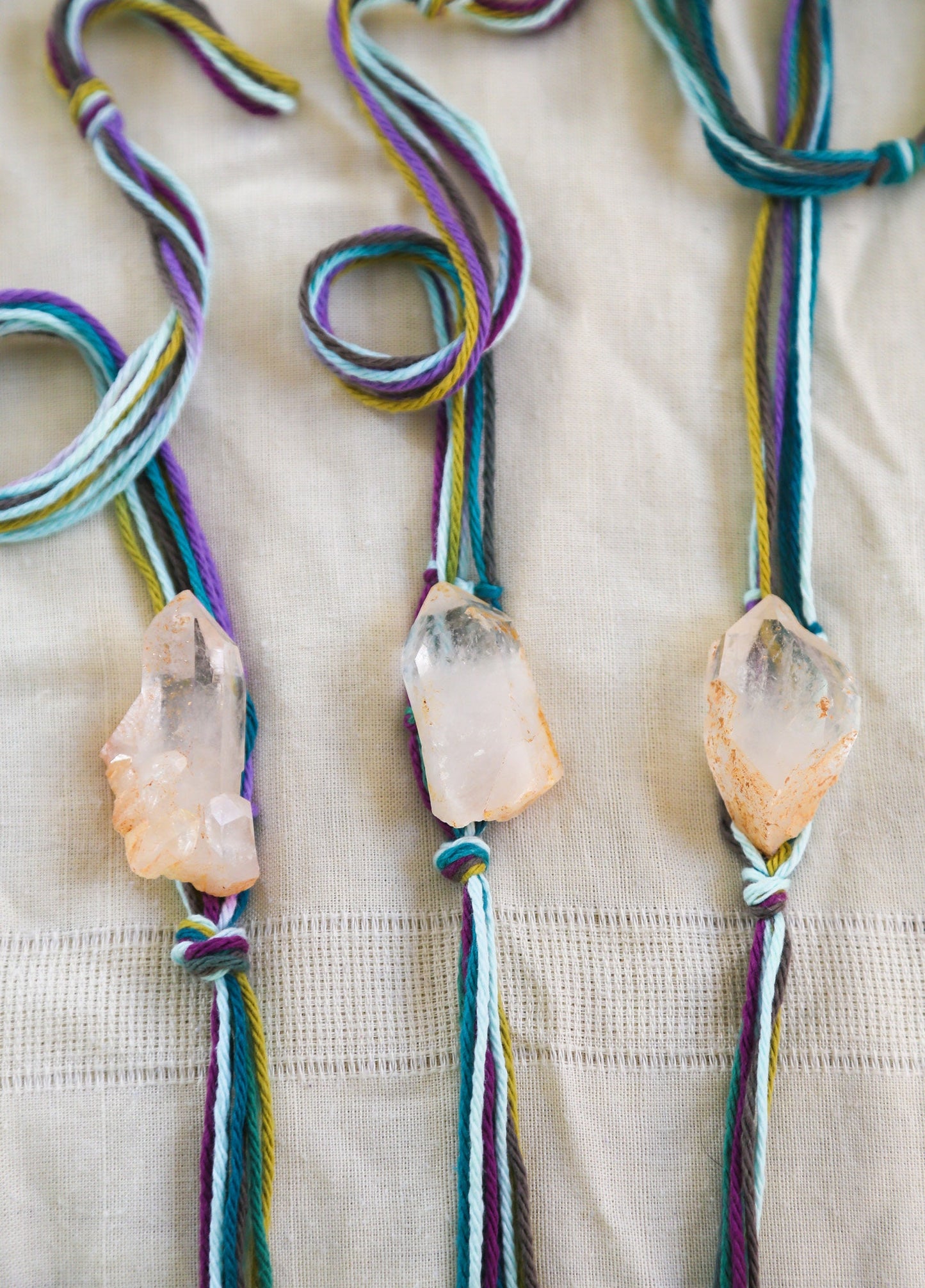 quartz crystal with hanger / mount ida arkansas quartz crystal / american quartz / window hanging decor / gemstones / earth home decor