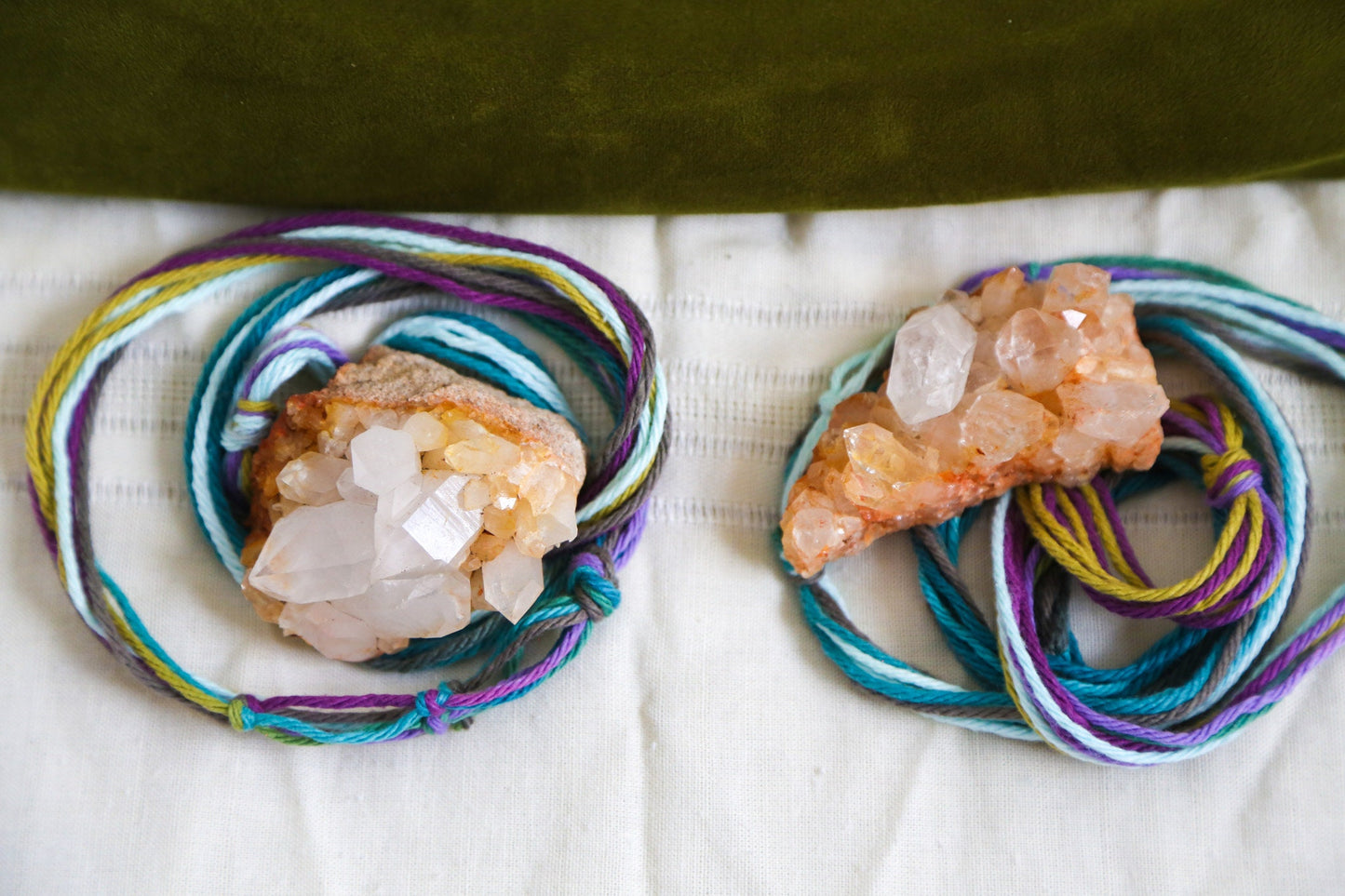 quartz crystal cluster with hanger
