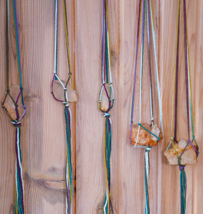 quartz crystal cluster with hanger
