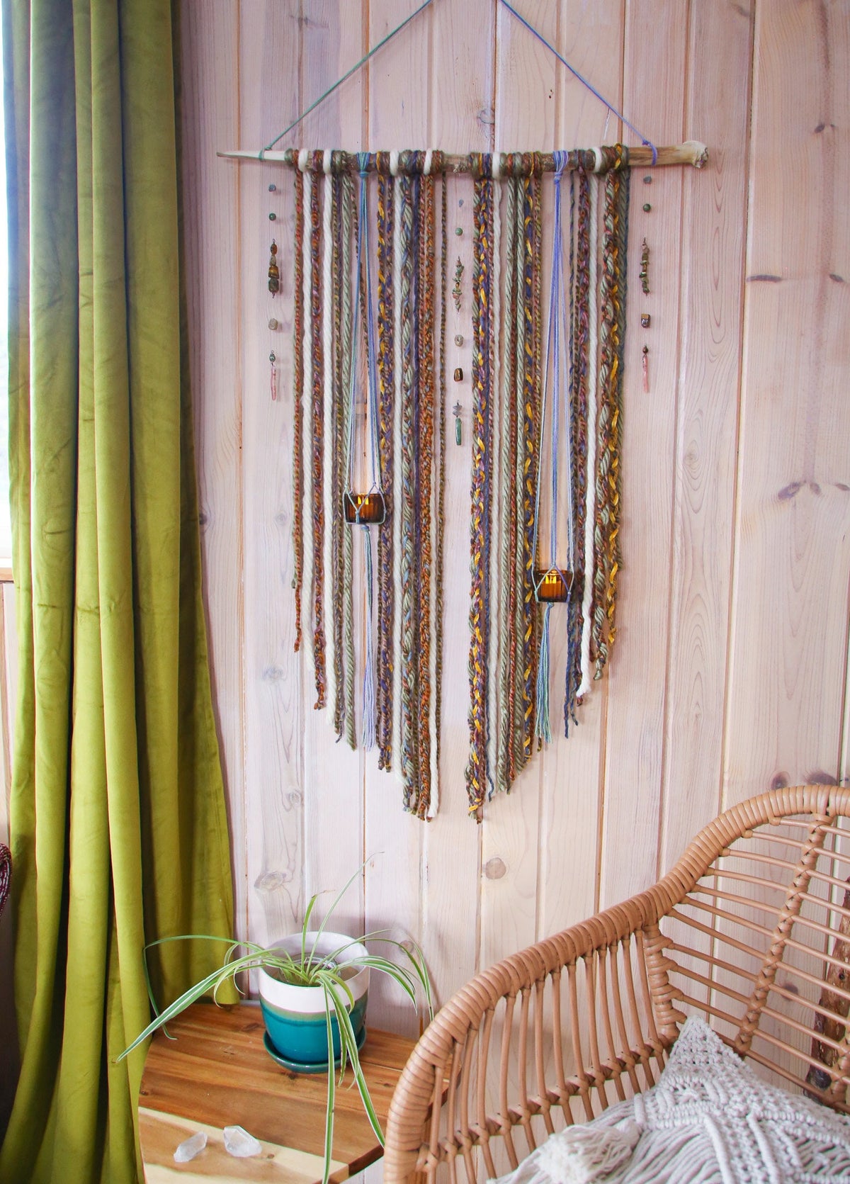 Earth-Tone Gemstone Wall Hanging
