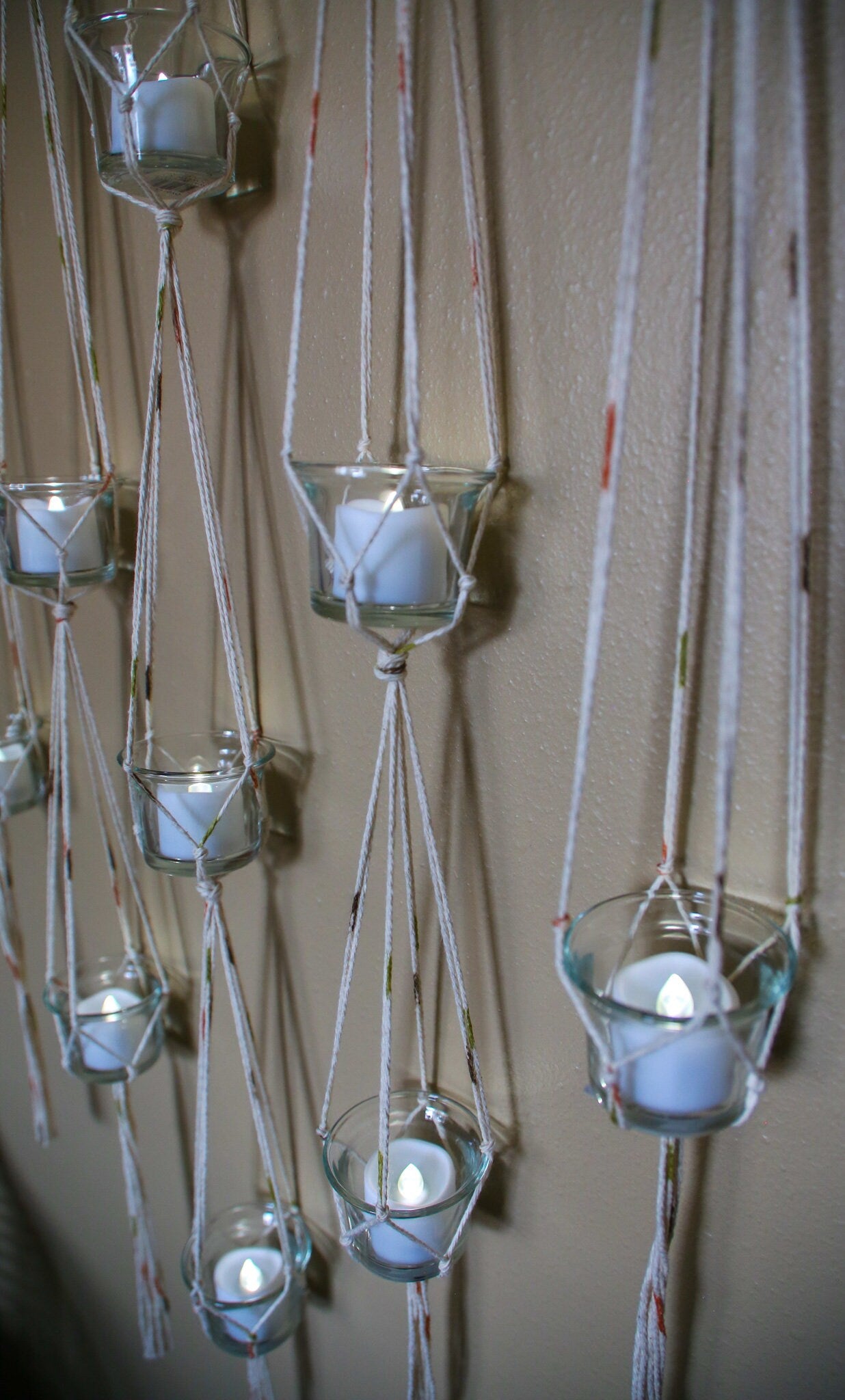 large 9 piece diamond shape candle holder large driftwood wall hanging/ tea light candle holder wall decor/  home decor/ mother's day gift
