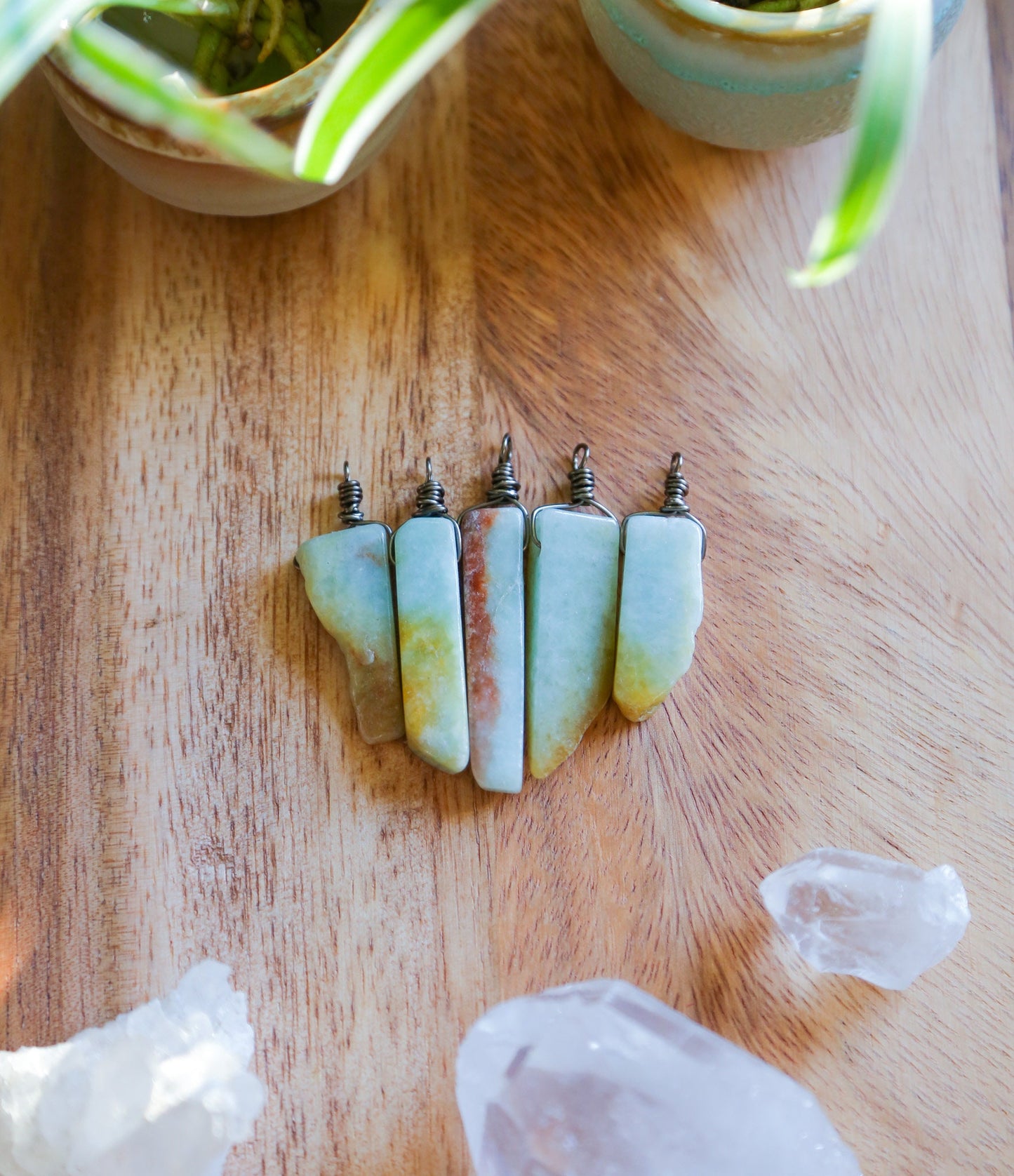 amazonite piano key necklace / minimalist necklace / amazonite jewelry / simple gemstone jewelry /