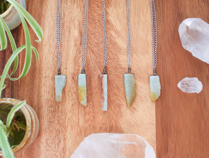 amazonite piano key necklace / minimalist necklace / amazonite jewelry / simple gemstone jewelry /