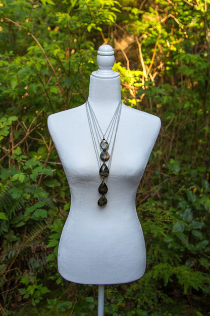 amazonite piano key necklace / minimalist necklace / amazonite jewelry / simple gemstone jewelry /